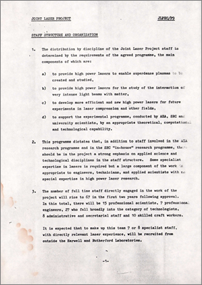 JLPEC/P9 Staff structure and organisation (C Whitehead and PR Williams, 5 May 1975)