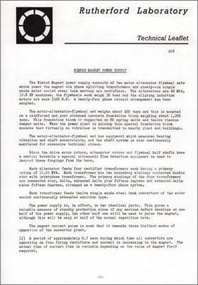 A26 Nimrod Magnet Power Supply