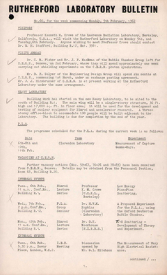 Bulletin Issues 60-69 (5 February 1962 - 9 April 1962)