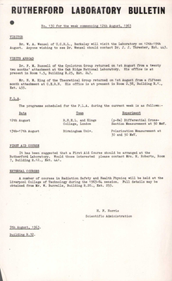 Bulletin Issues 130-139 (12 August 1963 - 21 October 1963. Issue numbers and dates are inconsistent for this run)