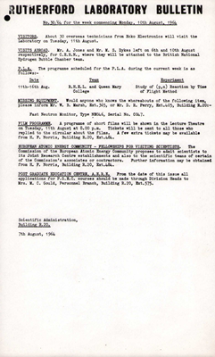 Bulletin Issues 30-39 (10 August 1964 - 12 October 1964)