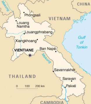 Map of Laos