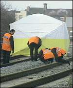 The toddler's body was found on a railway track