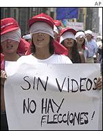 Protesters demanding that all the Vladi videos be made public