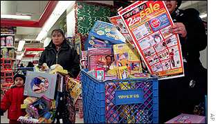 Shoppers in Toys R Us, New York