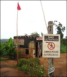 Entrance to Elizabeth Texeira camp, where MST has taken over land 
