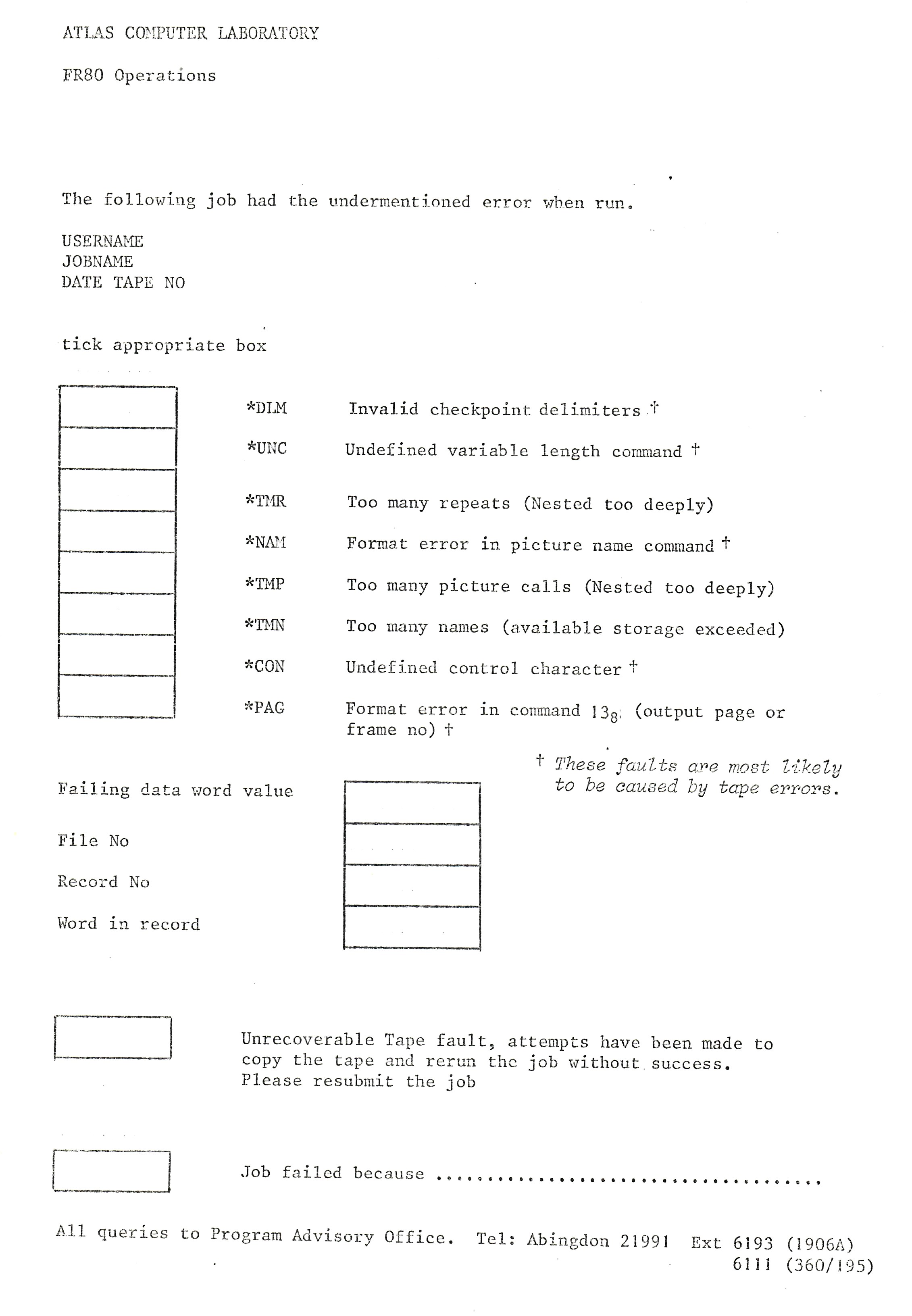 Error Form