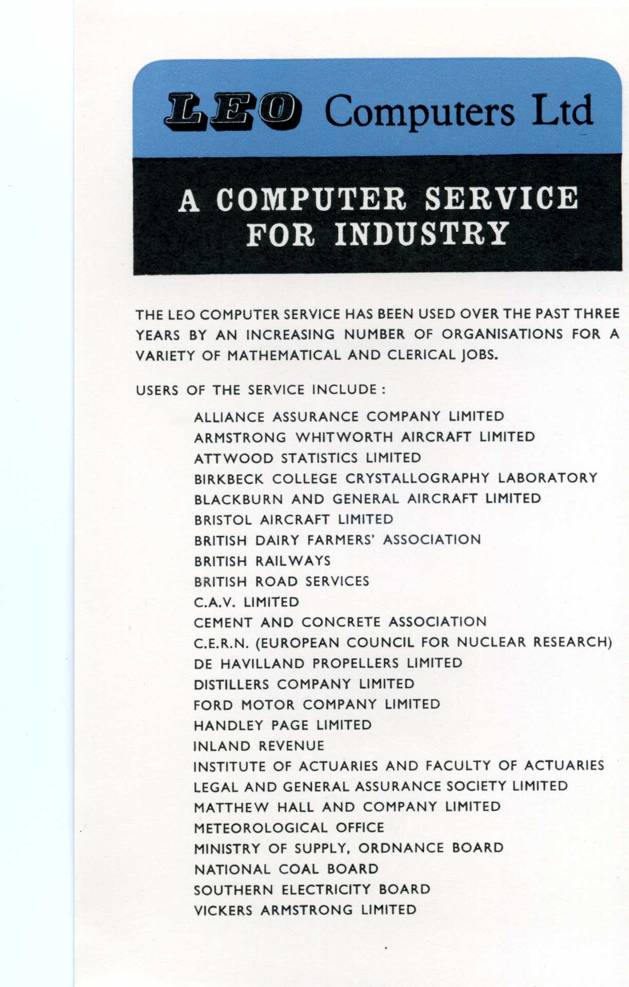 Leo Leaflet: Leo Customers