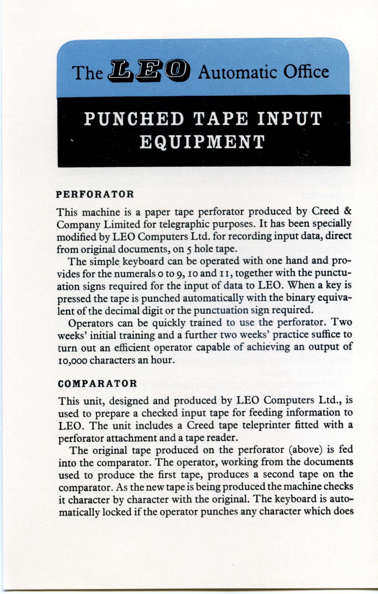 Leo Leaflet: Punched Tape Input (1)