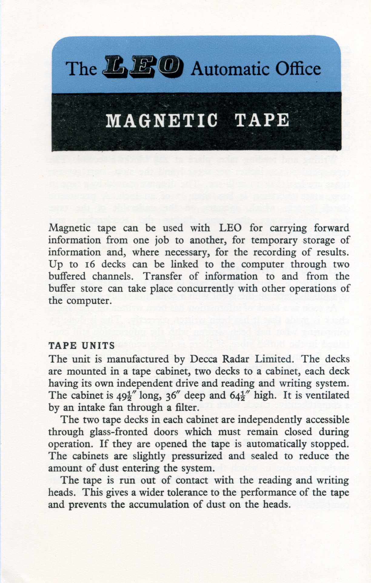 Leo Leaflet: Magnetic Tape (1)