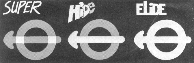 Figure 13 - Three options are available for the opacity of any picture element. 
It may (a) superimpose over others, (b) hide behind or in front of others or (c) 
elide completely with another of the same colour.