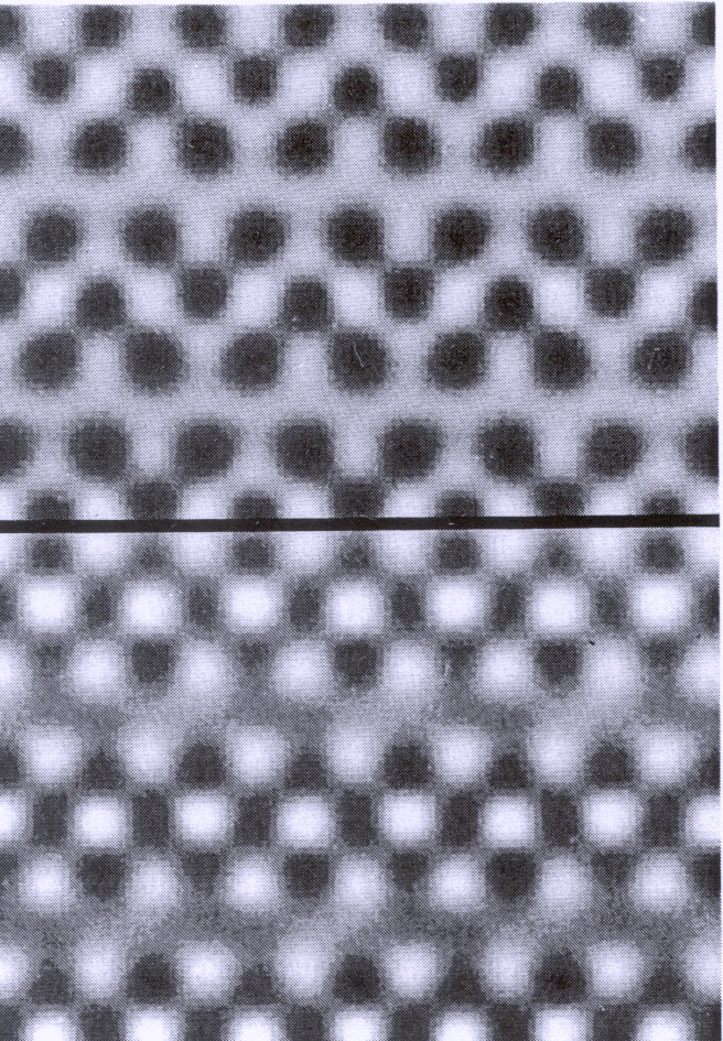 Fig 5.3 Grey level images produced on the FR80 microfilm recorder.