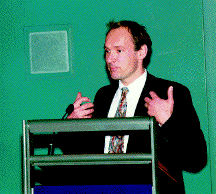 Tim Berners-Lee talking at the launch