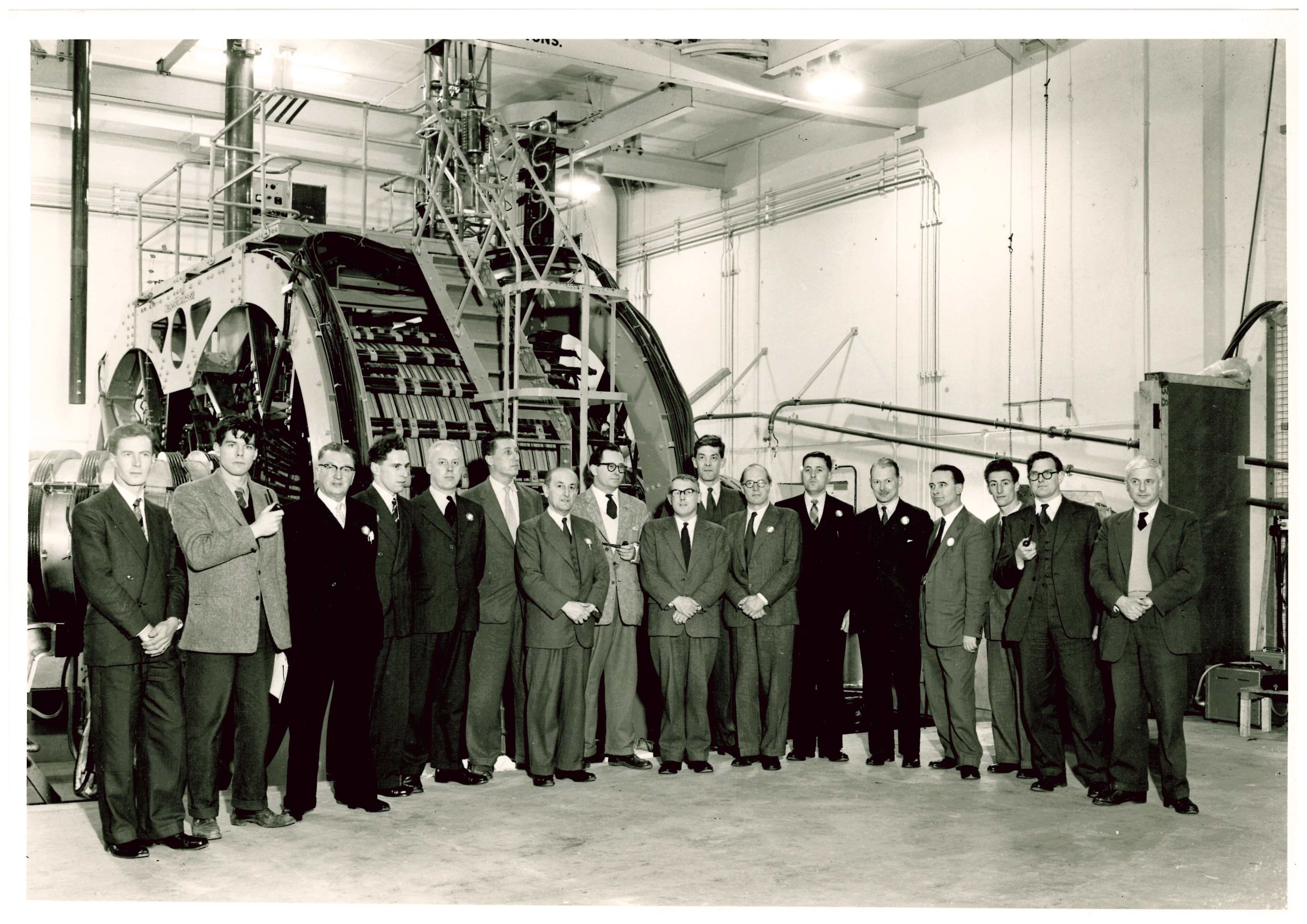 ZETA team with senior staff from Metropolitan Vickers Electrical Company (1958)