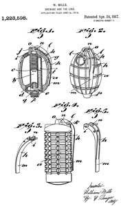1223598 Grenade and
                  the like, William Mills, 1917-04-24