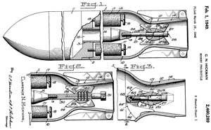 2460289 Rocket
                  projectile, Clarence N Hickman, 1949-02-01