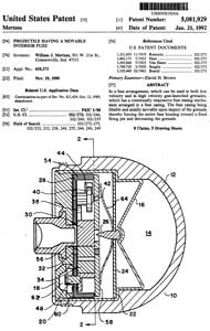 5081929
                            Projectile having a movable interior fuze,
                            Jan 21, 1992