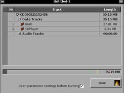 The compilation window with some data folders.