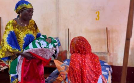 Community midwives helping to lower maternal deaths in Central African Republic.