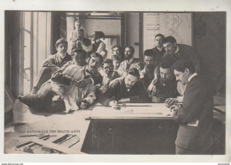 L’atelier André à l’École des beaux-arts vers 1903, carte postale, Coll. part. Archives nationales (France)