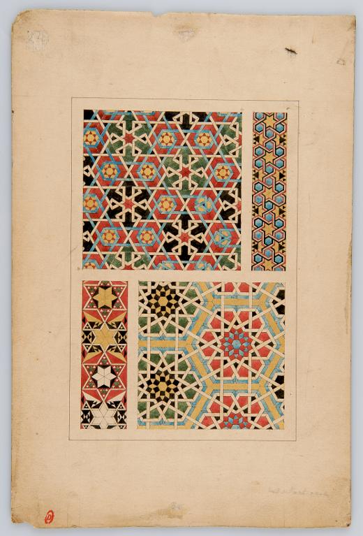 Jules Bourgoin, Mosaïques Italie, dessin, Paris, Bibliothèque de l'Institut national d'histoire de l'art, collections Jacques Doucet. Licence Ouverte / Open Licence