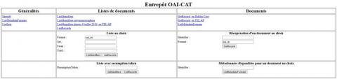 Capture d'écran du formulaire d'aide à la création de requêtes sur OAI-CAT