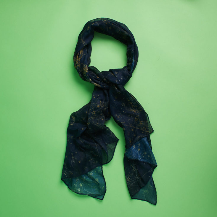 scarf tied and laid flat