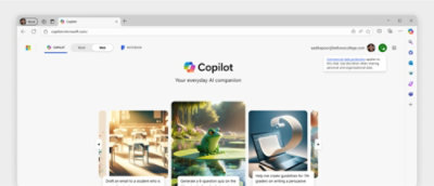 显示 Copilot 界面的屏幕截图，其中用户请求创建指南，包括电子邮件和数据保护通知