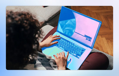 A person using a laptop.