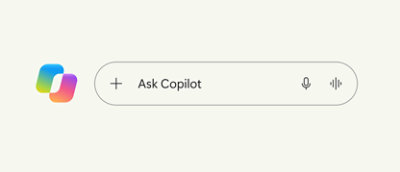 Logo funkcji Microsoft Copilot z polem polecenia z tekstem „Zapytaj funkcję Copilot”.