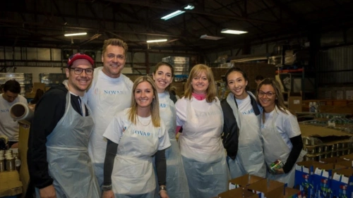 Novartis employees volunteering together