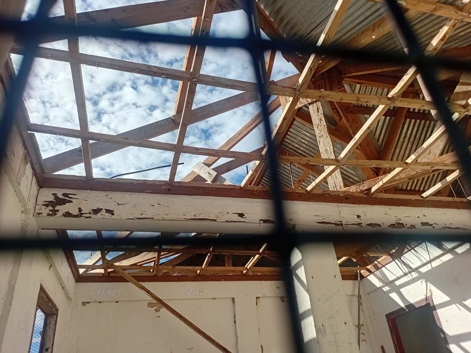 Damaged roof of a health facility in Chuuk Lagoon