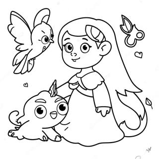 Mira Com Criaturas Mágicas Página Para Colorir 13791-10842