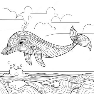 Majestætisk Blåhval Svømmer Malebog 15671-12352