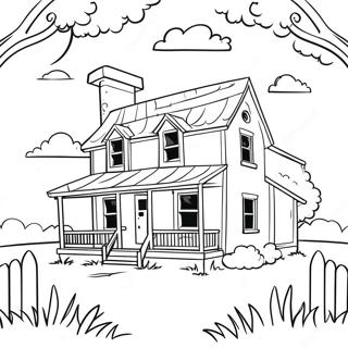 Şirin Rustik Çiftlik Evi Boyama Sayfası 19363-15290