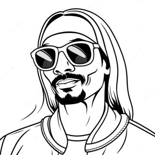 멋진 선글라스를 쓴 스눕 독 색칠 공부 페이지 19543-15448