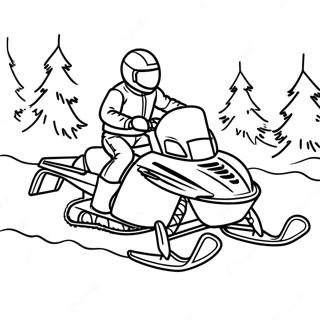 Pagina De Colorat Cu Snowmobile Rapide În Cursă 23093-18248
