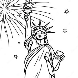 Vrijheidsbeeld Met Vuurwerk Kleurplaat 25403-20066