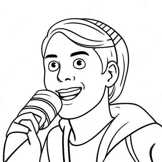 Page À Colorier D'un Youtuber Drôle Avec Un Microphone 28055-22164