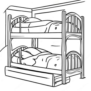 Bunk Bed With Colorful Bedding Coloring Page 30235-23900