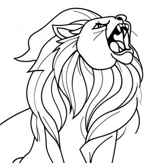 Kolorowanka Z Majestatycznym Lwem Ryczącym 32204-25465