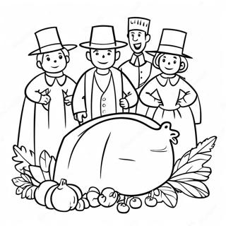 Tacksägelse Pilgrimer Färgläggningssida 32734-25898