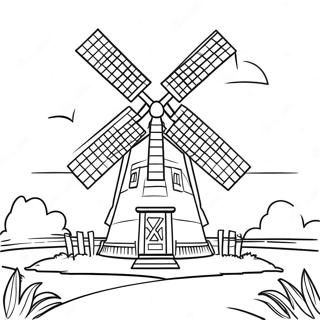 伝統的なオランダの風車のぬりえページ 33414-26431