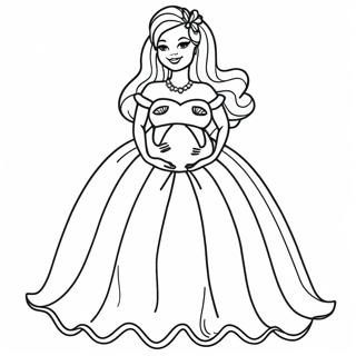 Gravid Barbie I En Smuk Kjole Malebog 35383-27987