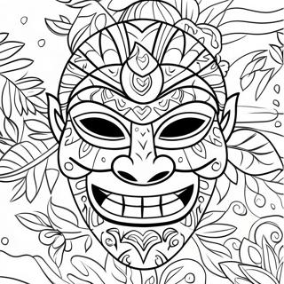 Kolorowanka Z Tropikalną Maską Tiki 39344-31109