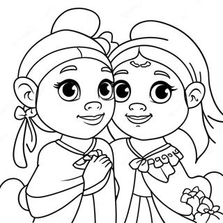 라야와 시수의 우정 색칠 공부 페이지 4061-3224