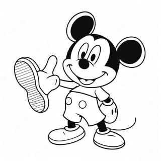 Renkli Şortlar İçindeki Oyunbaz Mickey Mouse Boyama Sayfası 46144-36484