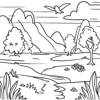 Thick Border Nature Scene Coloring Page 51784-40960