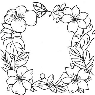 صفحة تلوين إكليل الزهور الاستوائية 69435-54968