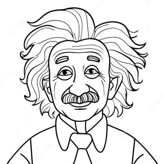 Hauska Albert Einstein Hullulla Hiustyylillä Värittämissivu 72485-57387